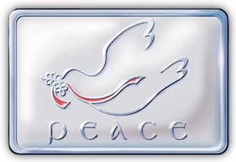 1 7/8" X 1 1/4" PEACE DOVE