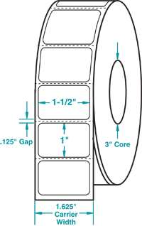 1 1/2" X 1" THERMAL TRANSFER LABEL