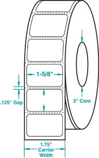 1 5/8" X 1 1/8" THERMAL TRANSFER LABEL