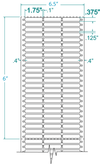 1 3/4" X 3/8" EDP PINFEED LABELS $3.76/1000