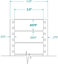 2 1/2" X 15/16" EDP PINFEED LABELS 1 ACROSS $3.05/1000