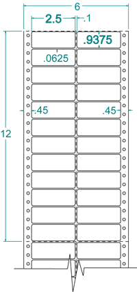 2 1/2" X 15/16" EDP PINFEED LABELS 2 ACROSS $2.64/1000