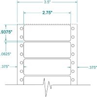 2 3/4" X 15/16" EDP PINFEED LABELS 1 ACROSS $3.10/1000