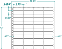 2 3/4" X 15/16" EDP PINFEED LABELS 4 ACROSS $2.55/1000