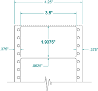 3 1/2" X 1 15/16" EDP PINFEED LABELS 1 ACROSS $7.46/1000