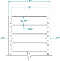 4" X 15/16" EDP PINFEED LABEL 1 ACROSS $3.22/1000