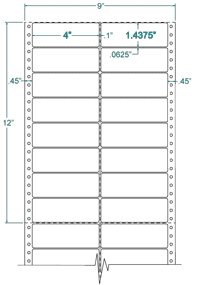 4" X 1 7/16" EDP PINFEED LABELS 2 ACROSS $4.49/1000