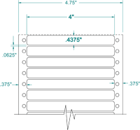 4" X 7/16" EDP PINFEED LABELS 1 ACROSS $2.52/1000