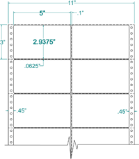 5" X 2 15/16" EDP PINFEED LABEL 2 ACROSS $12.80/1000