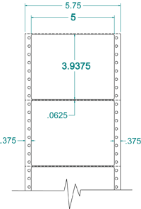 5" X 3 15/16" EDP PINFEED LABELS 1 ACROSS $18.11/1000