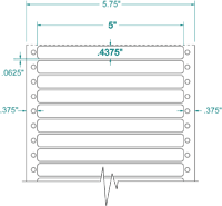 5" X 7/16" EDP PINFEED LABELS 1 ACROSS $2.91/1000