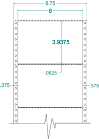 6" X 3 15/16" EDP PINFEED LABELS 1 ACROSS $19.08/1000