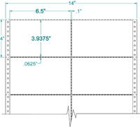 6 1/2" X 3 15/16" EDP PINFEED LABELS 2 ACROSS $18.84/1000