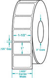 1 1/2" X 1" GLOSS POLYESTER THERMAL TRANSFER LABEL $6.70/1000