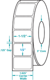 1 1/2" X 1/2" GLOSS POLYESTER THERMAL TRANSFER LABEL $3.88/1000