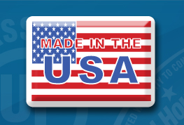 sample of a doming label with Made in USA design