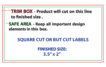 diagram of proper way to design a label if being butt cut