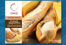 sample of a food and beverage label with sour dough bread as subject matter