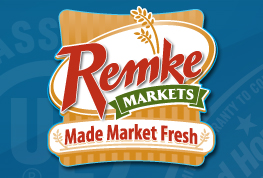 Custom shape die cut roll label sample for Remke Markets