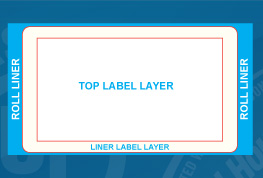 sample of a piggy back label with die lines